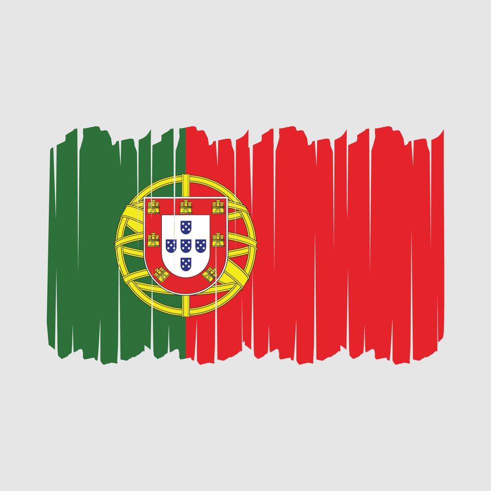 trazos de pincel de bandera de portugal vector