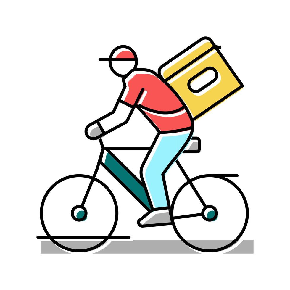 bike delivery color icon vector illustration