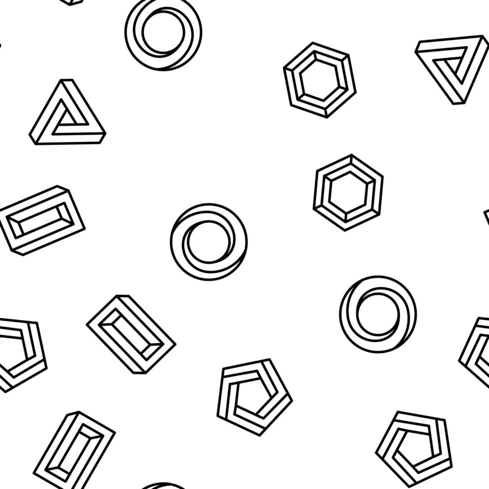 impossible geometric shape vector seamless pattern