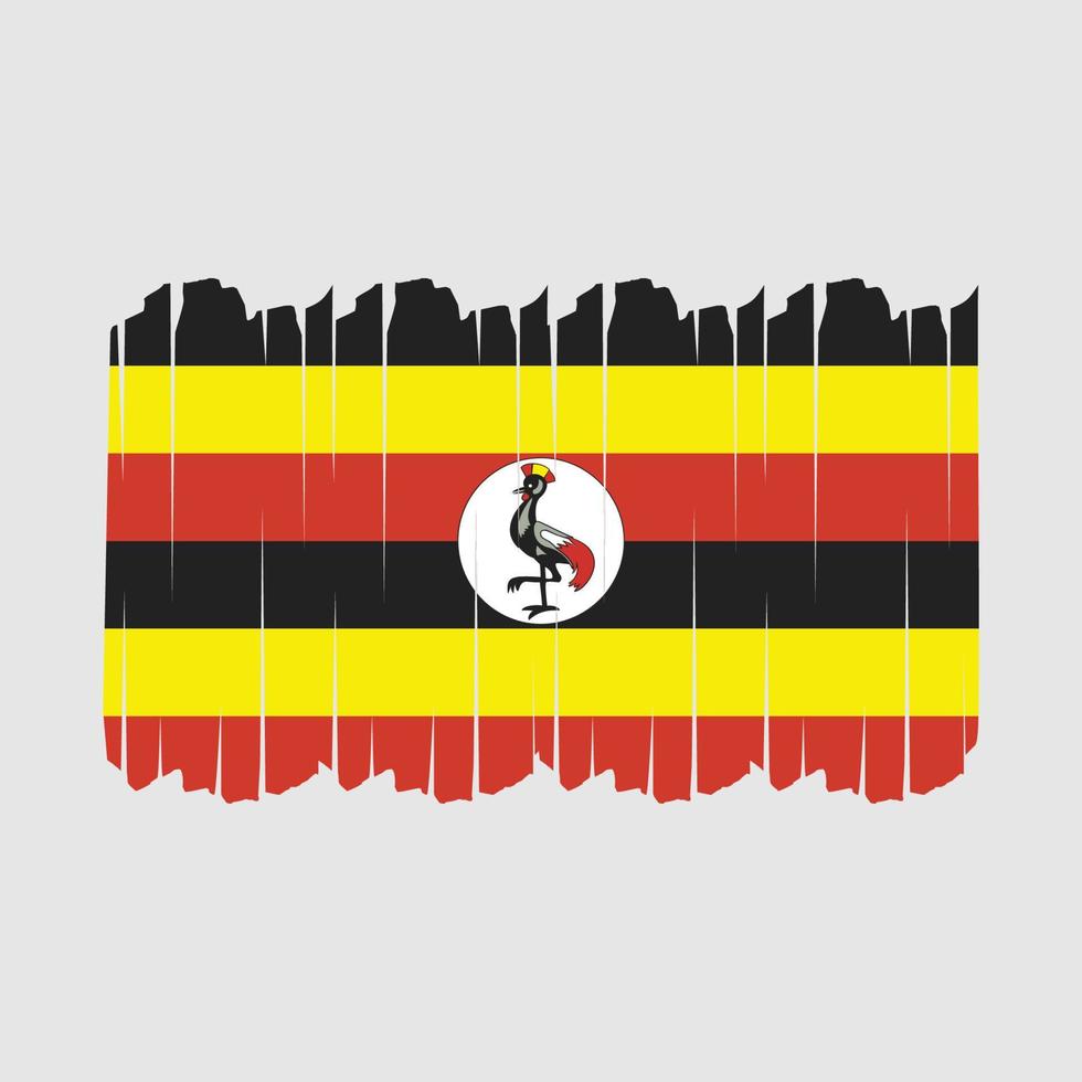 Uganda Flag Brush Strokes vector