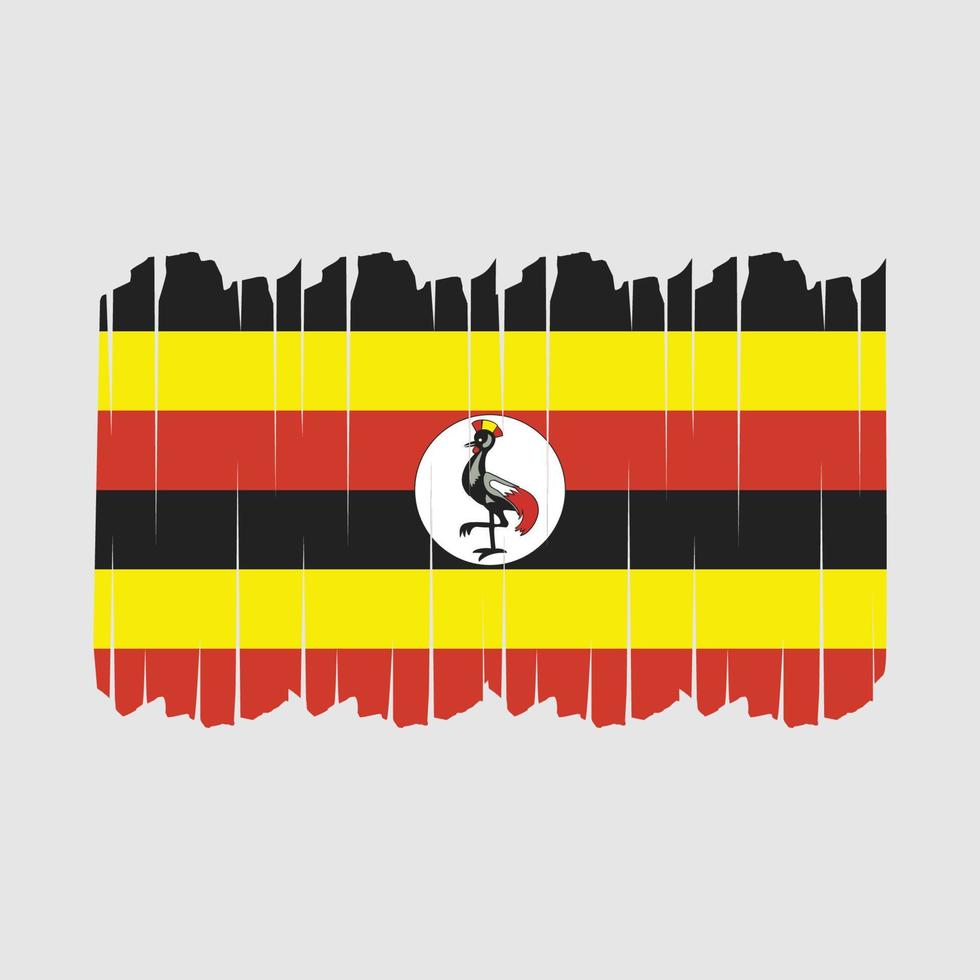 trazos de pincel de bandera de uganda vector