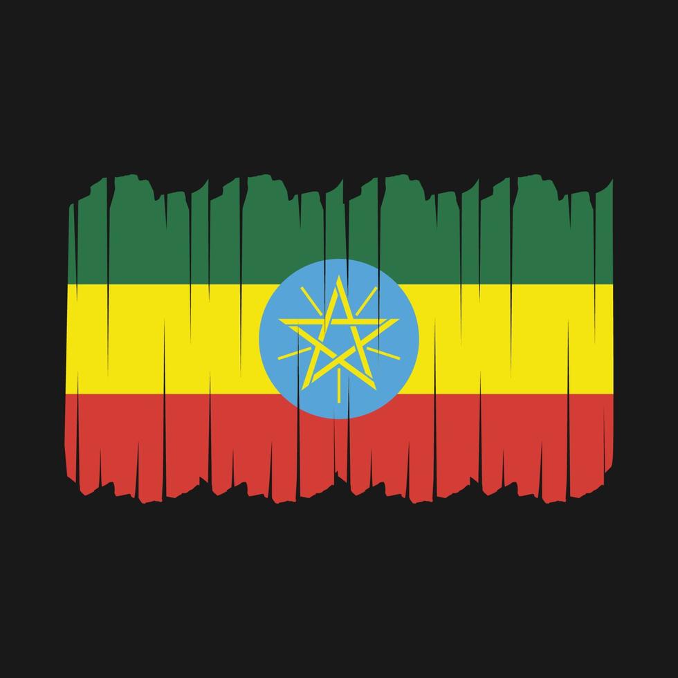 Ethiopia Flag Brush Strokes vector