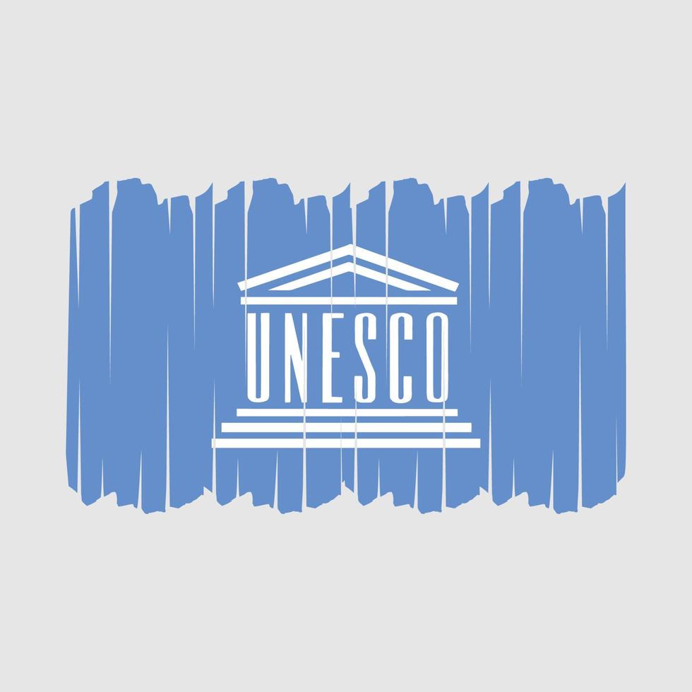 Unesco Flag Brush Strokes vector