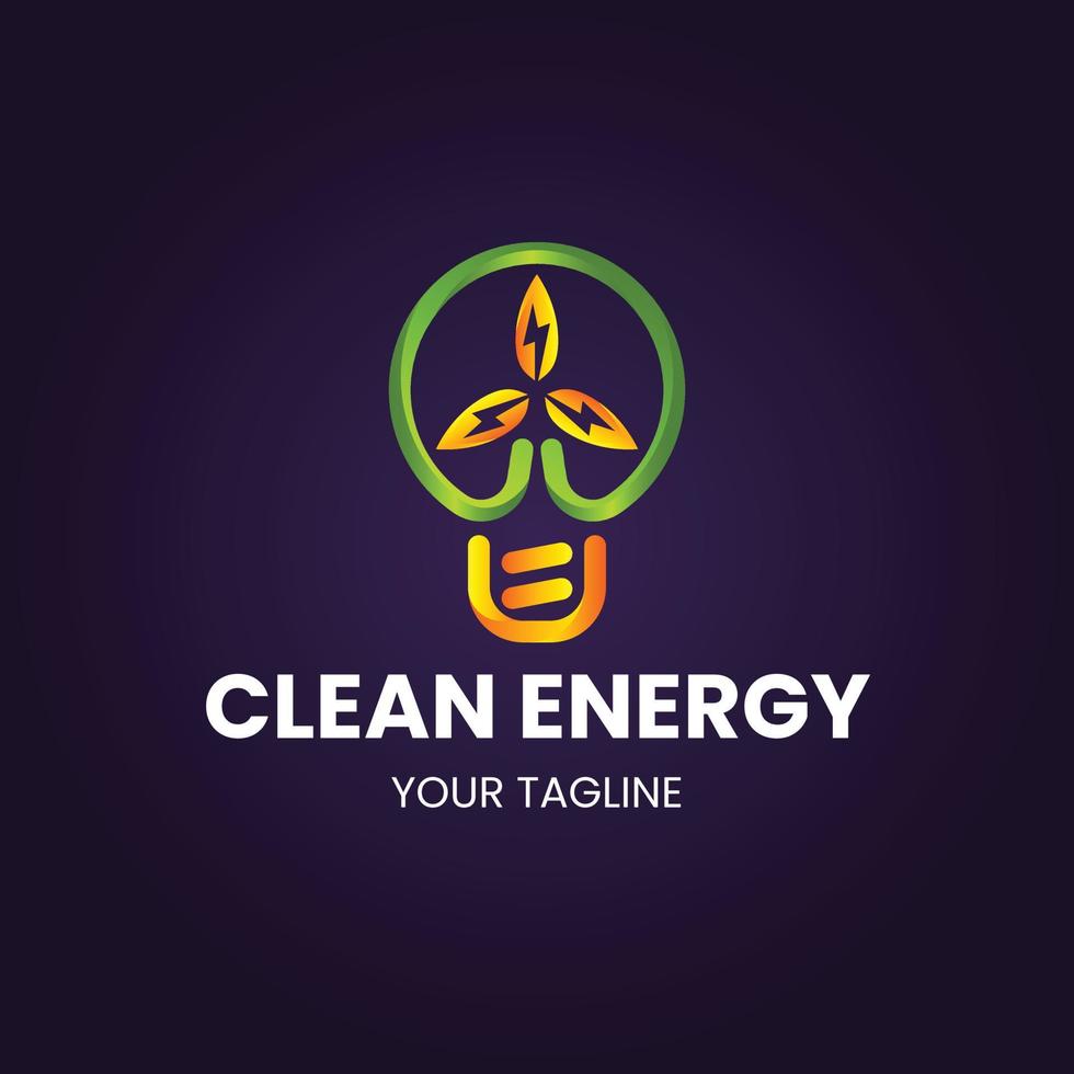 flat design renewable energy logo template vector