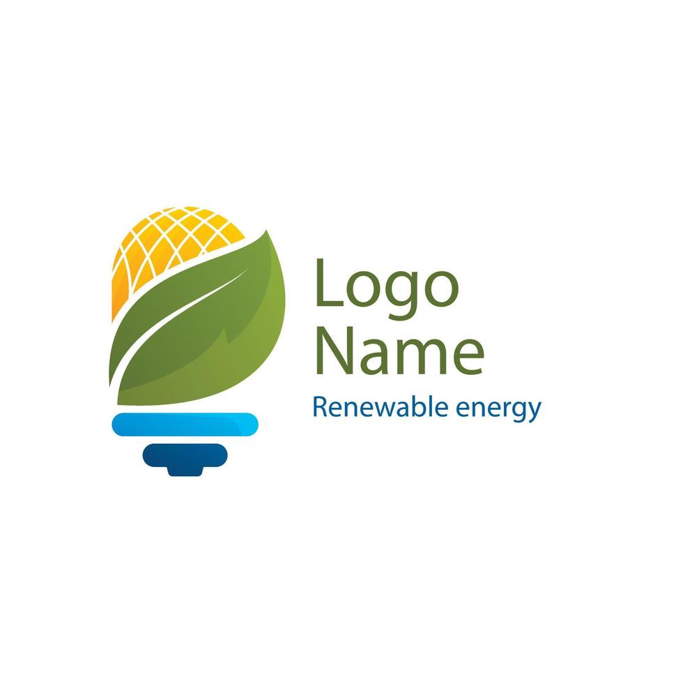 flat design renewable energy logo template vector