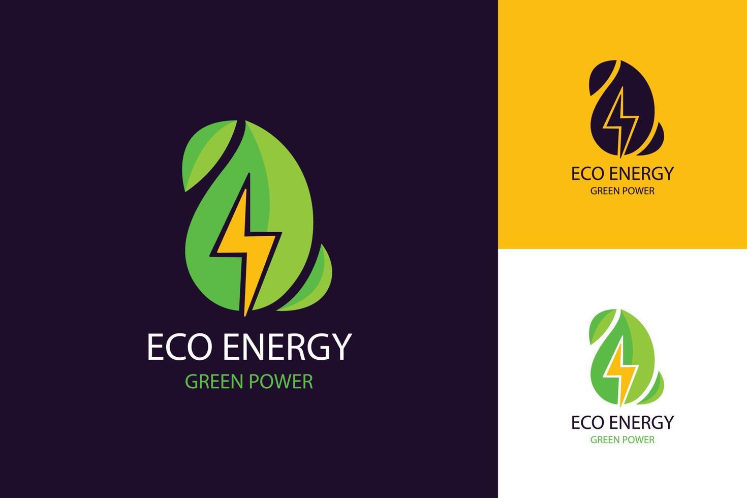 plantilla de logotipo de energía renovable de diseño plano vector