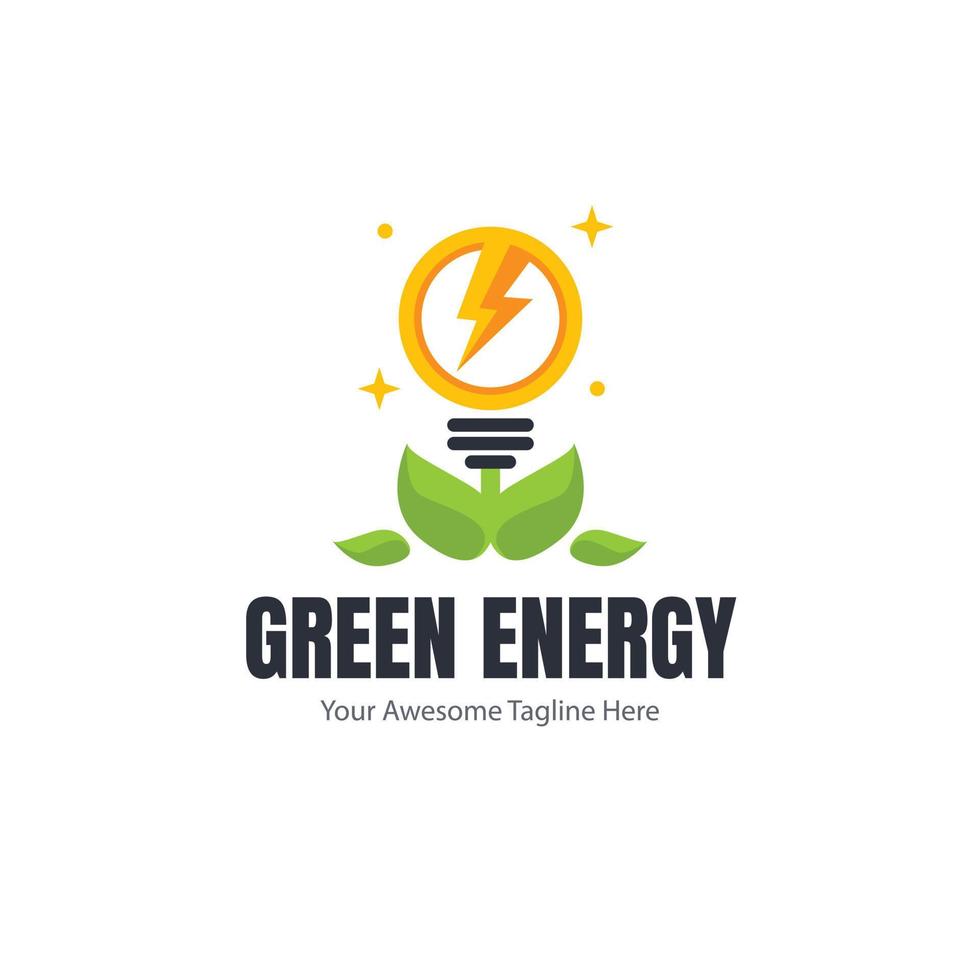 flat design renewable energy logo template vector