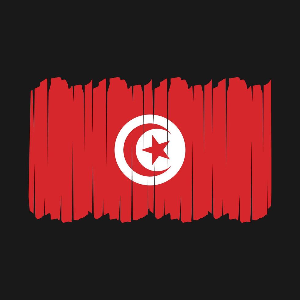 Tunisia Flag Brush Strokes vector