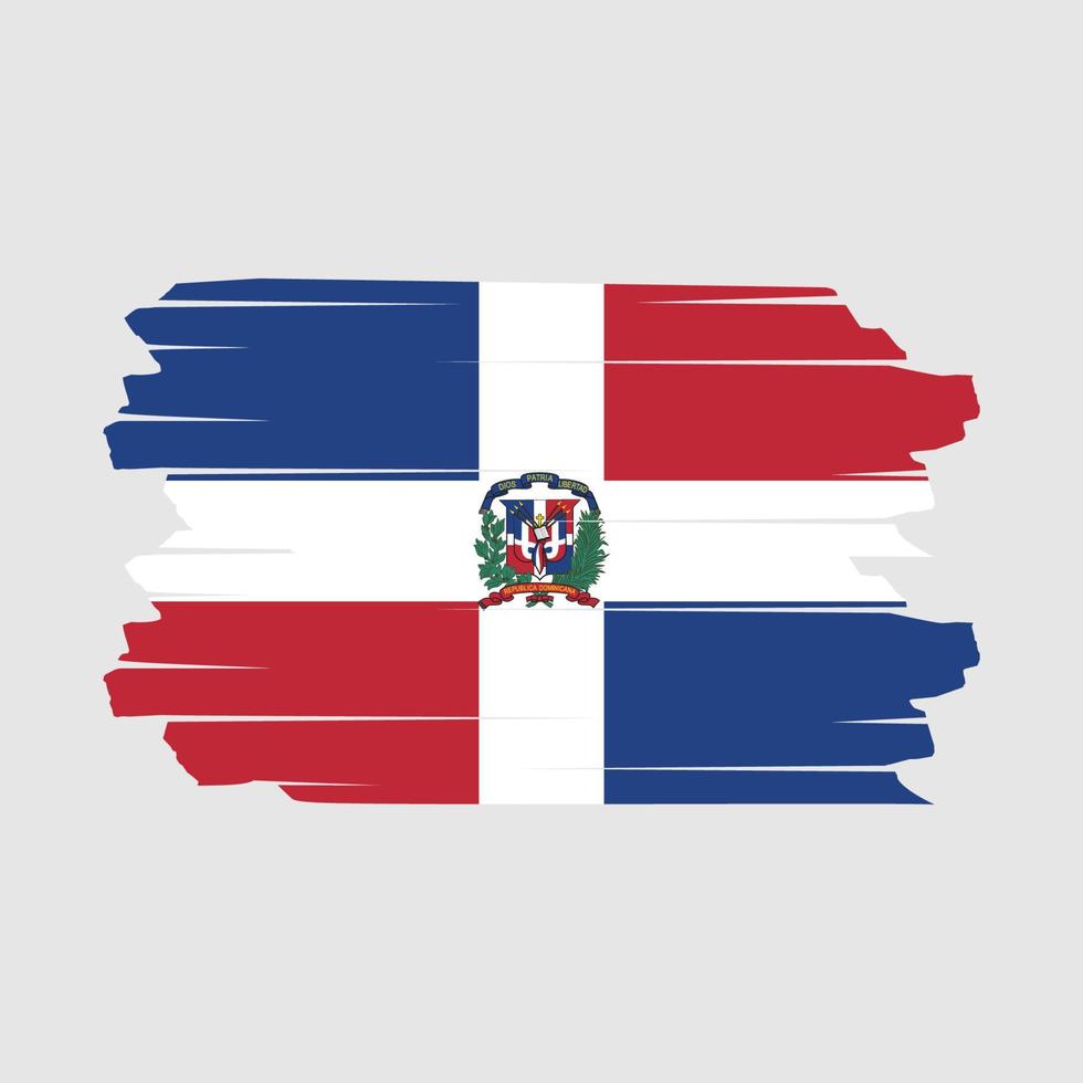 vector de pincel de bandera de república dominicana