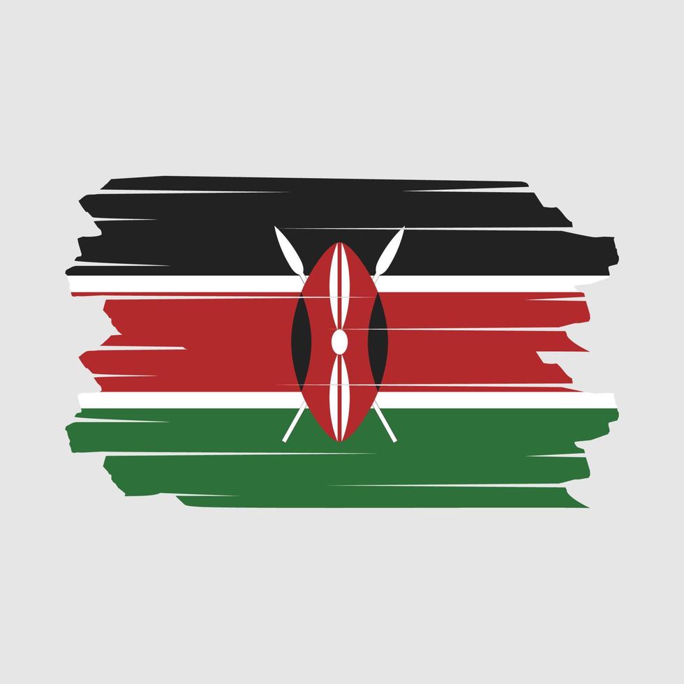 Kenya Flag Brush Vector