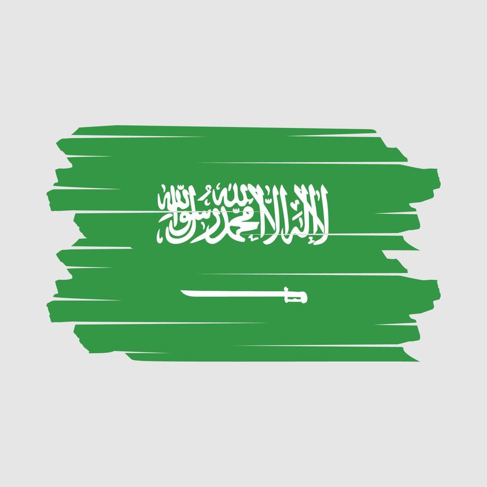 Saudi Flag Brush Vector