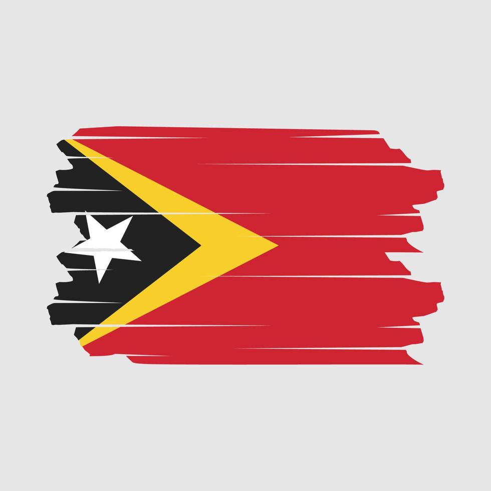 East Timor Flag Brush Vector