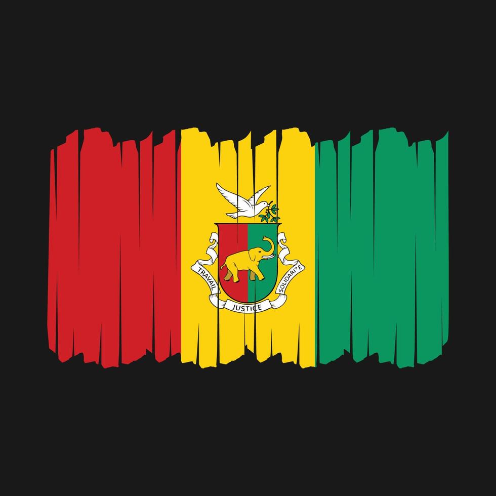 trazos de pincel de bandera de guinea vector