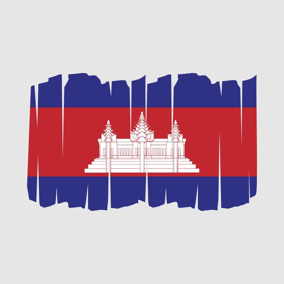 Cambodia Flag Brush vector