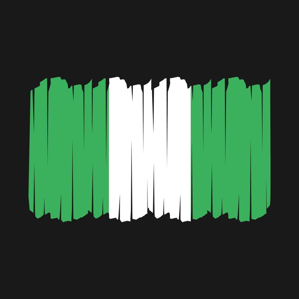 Nigeria Flag Brush Strokes vector