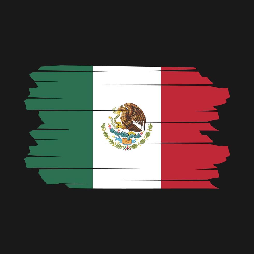 vector de pincel de bandera de méxico