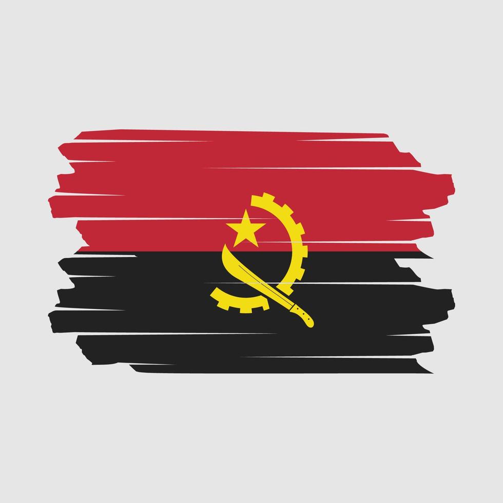 Angola Flag Brush Vector