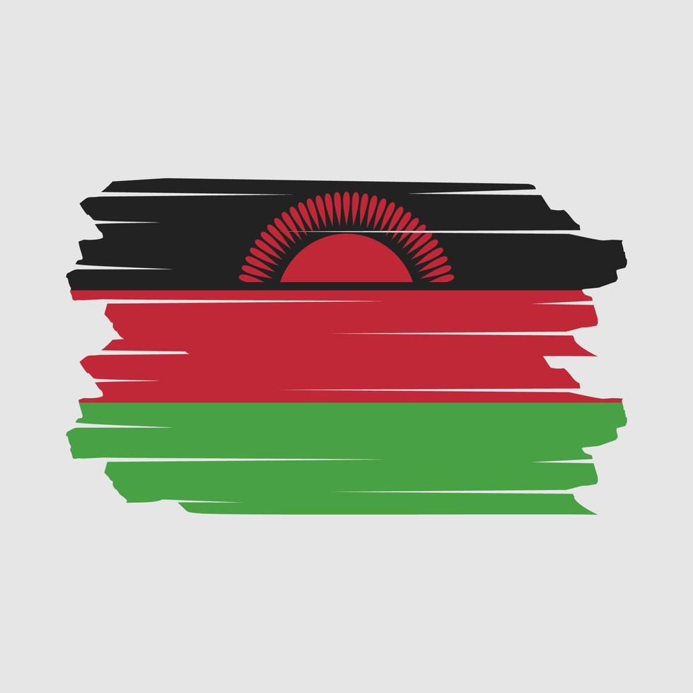 Malawi Flag Brush Vector