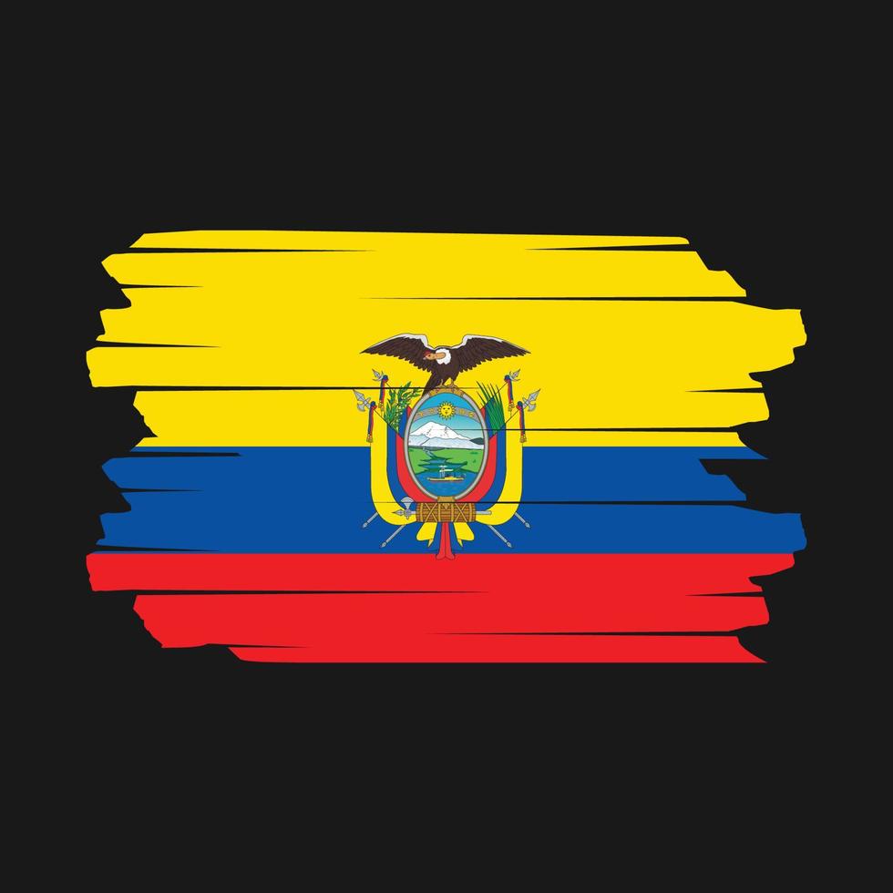 vector de pincel de bandera de ecuador