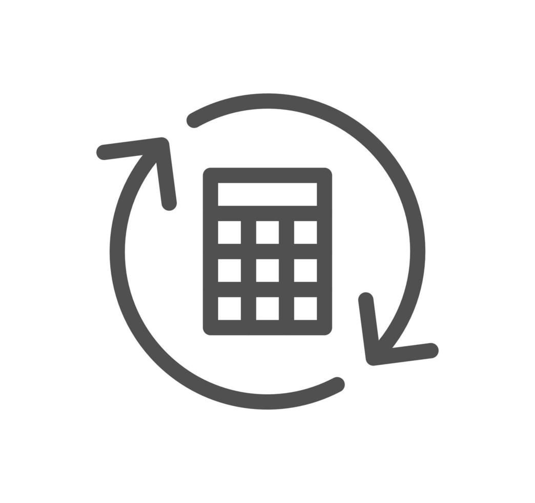 Calculation and accounting related icon outline and linear vector. vector