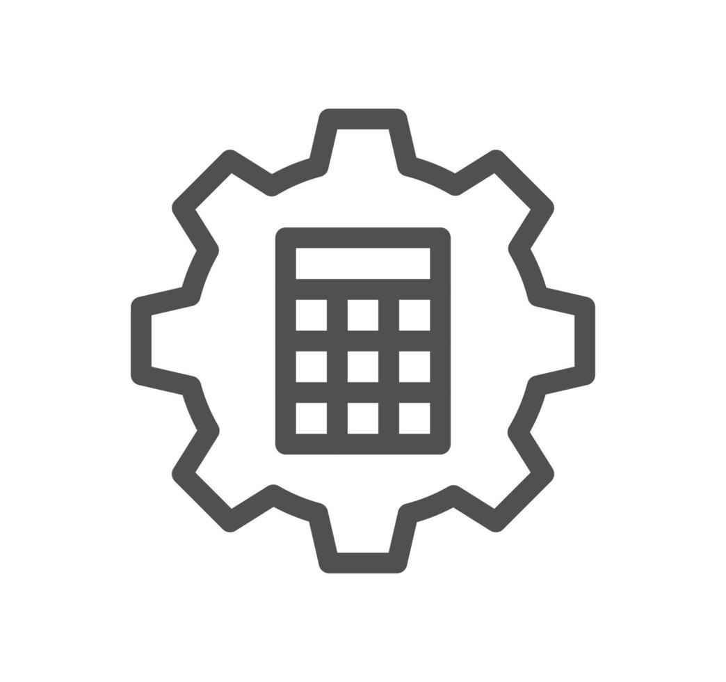 Calculation and accounting related icon outline and linear vector. vector