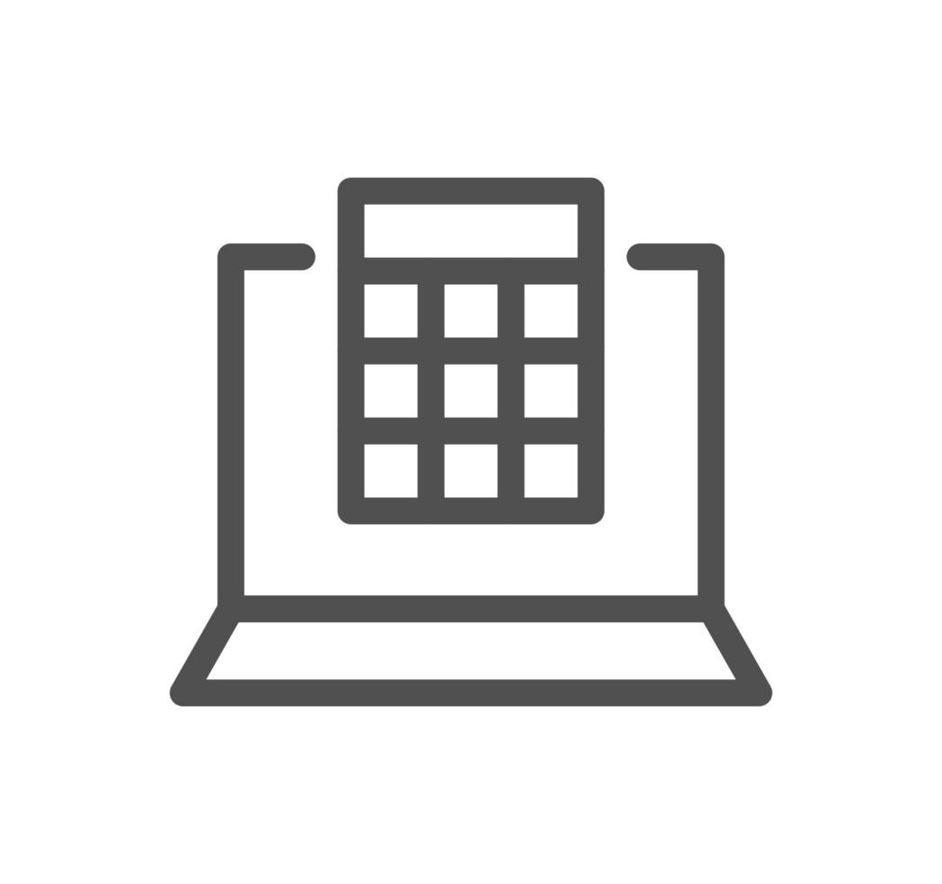 Calculation and accounting related icon outline and linear vector. vector