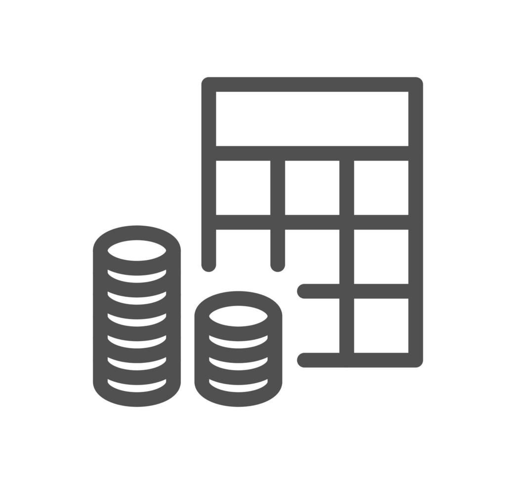 Calculation and accounting related icon outline and linear vector. vector