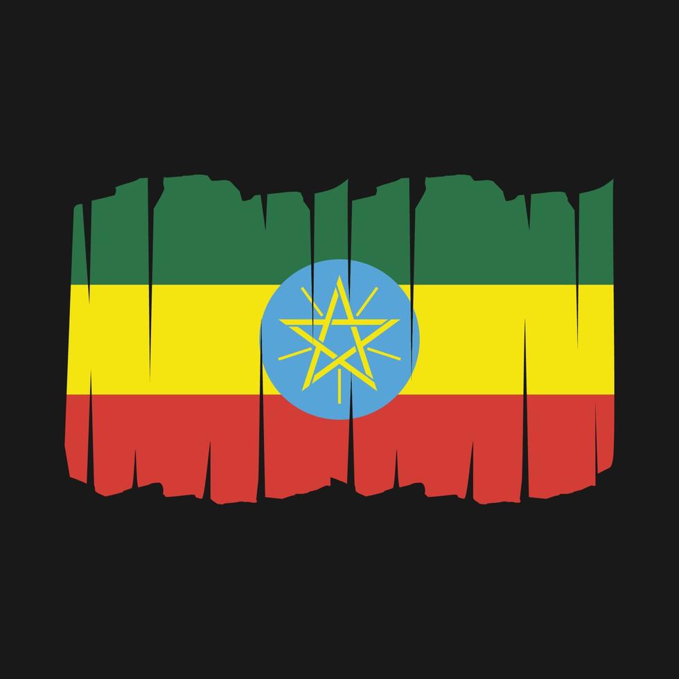 Ethiopia Flag Brush vector