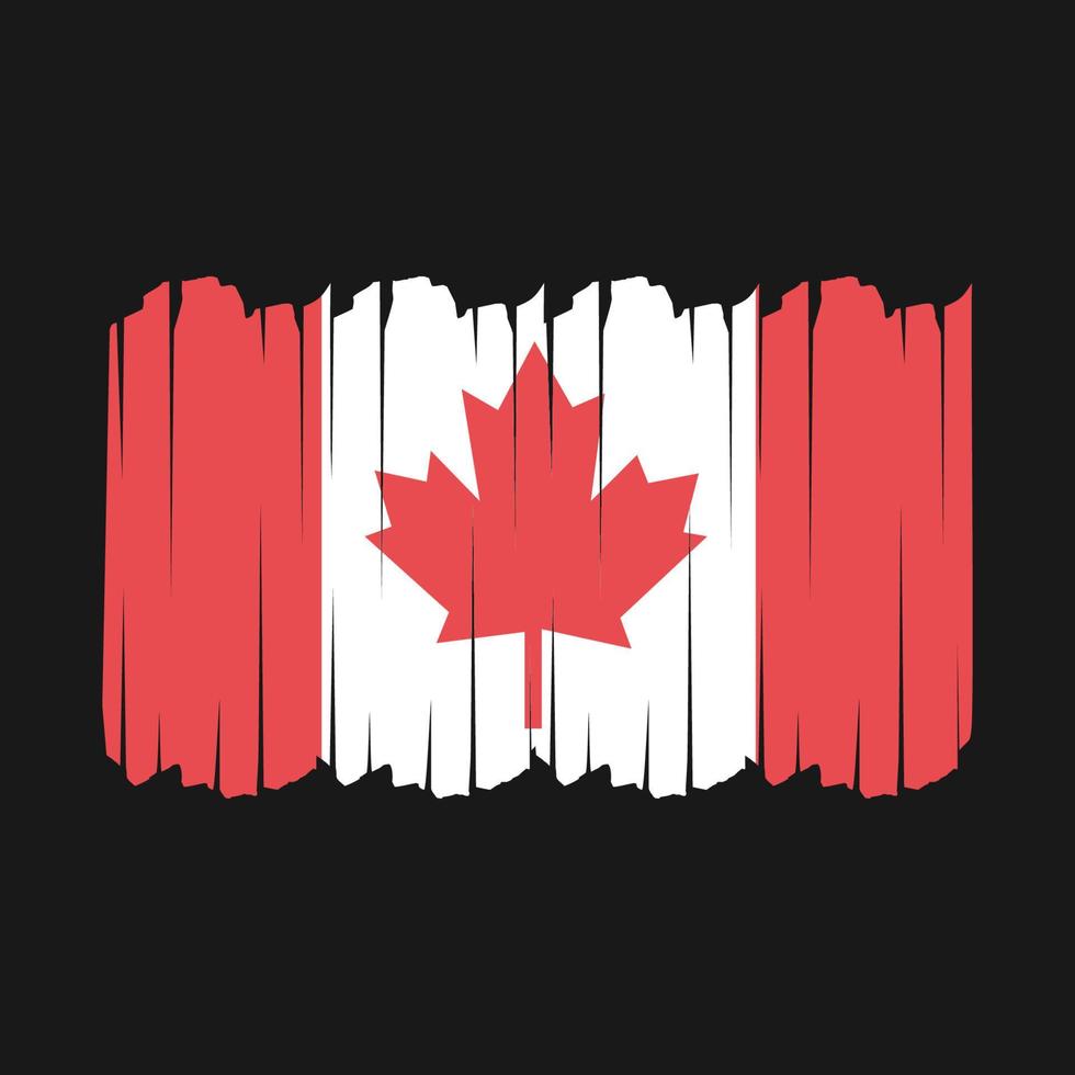 trazos de pincel de bandera de canadá vector