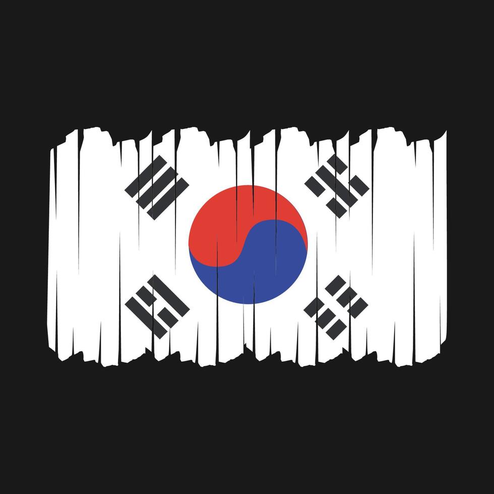 South Korea Flag Brush Strokes vector