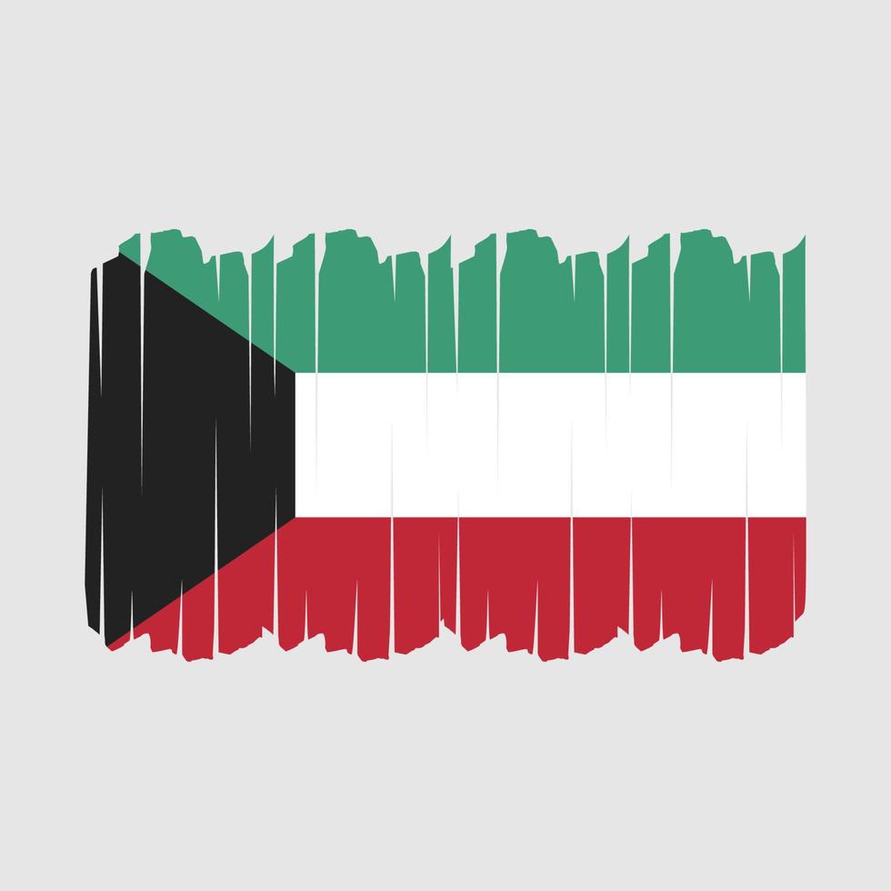 trazos de pincel de bandera de kuwait vector