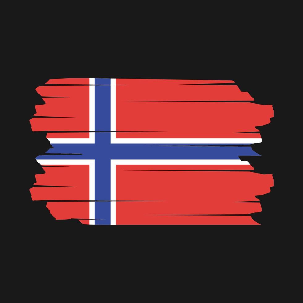 vector de pincel de bandera de noruega