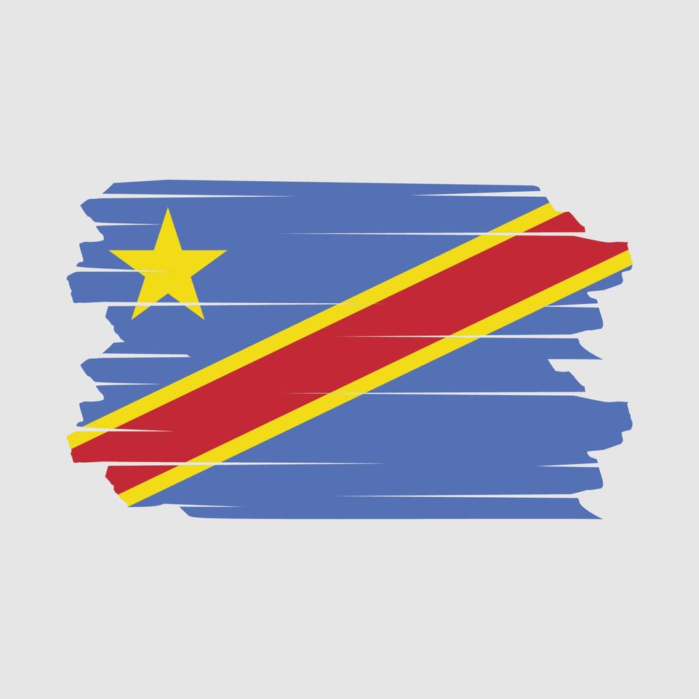 Republic Congo Flag Brush Vector