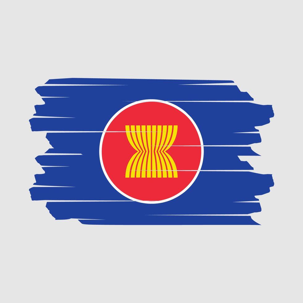 vector de pincel de bandera de la asean