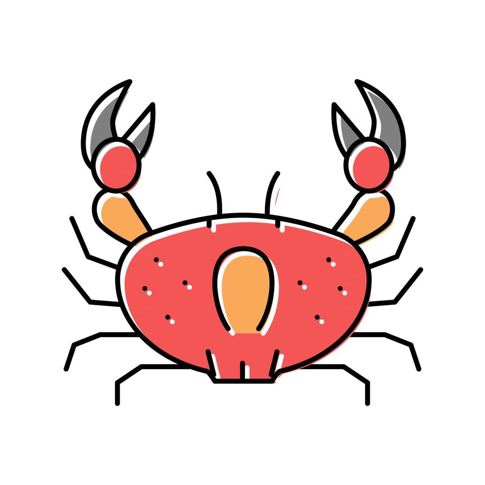 crab ocean color icon vector illustration