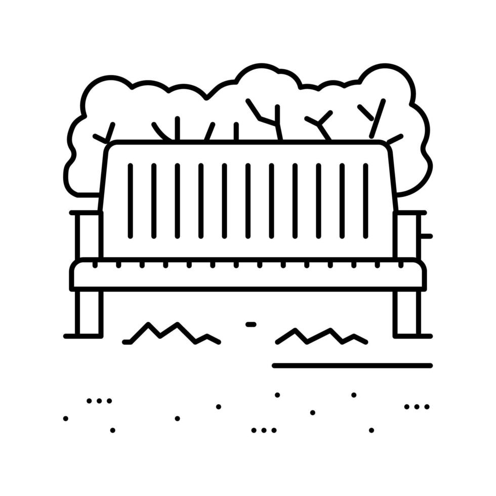 park bench line icon vector illustration