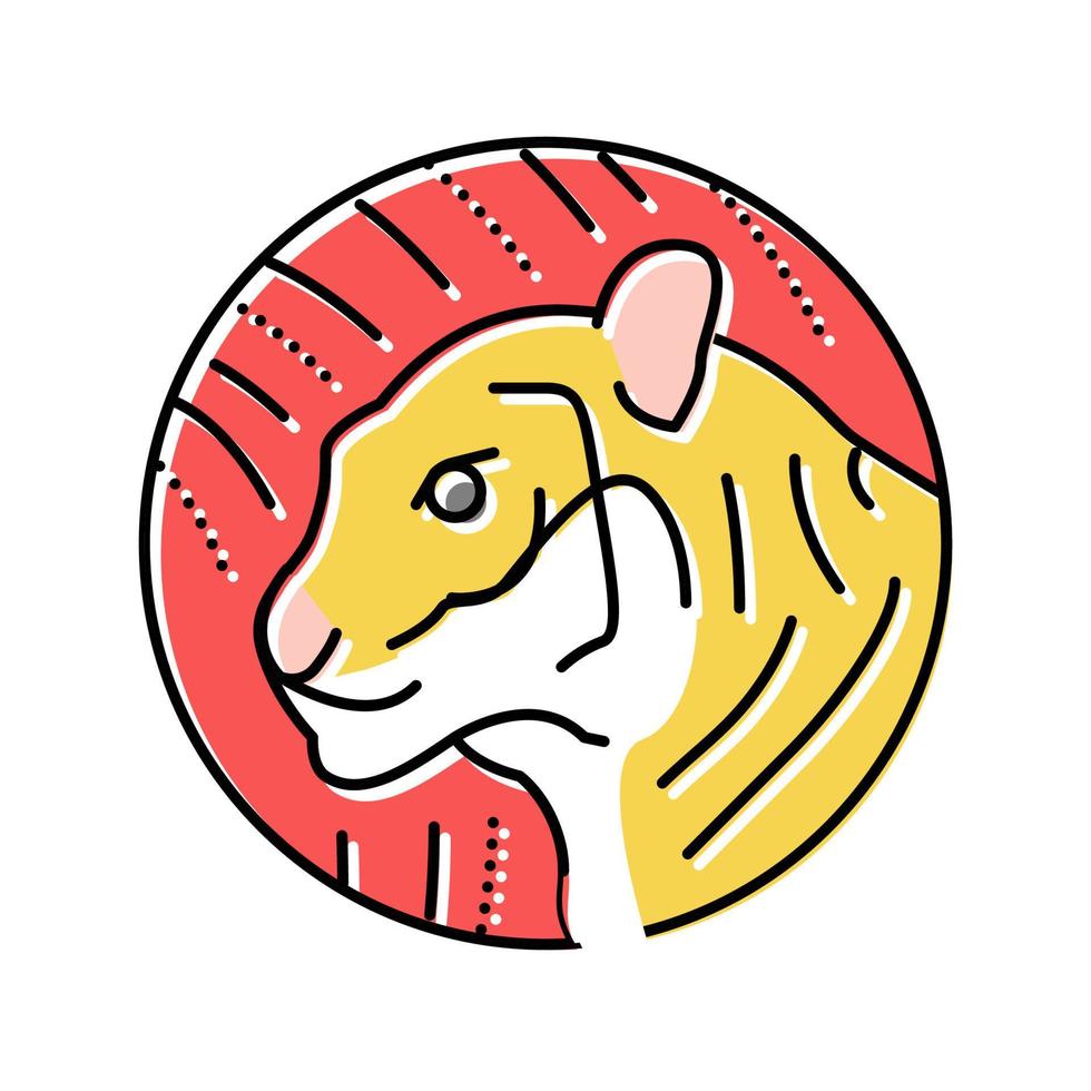 tigre horóscopo chino animal color icono vector ilustración