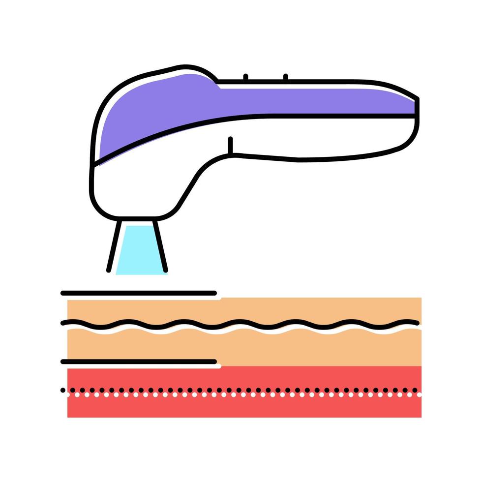 smoothing skin laser treatment color icon vector illustration