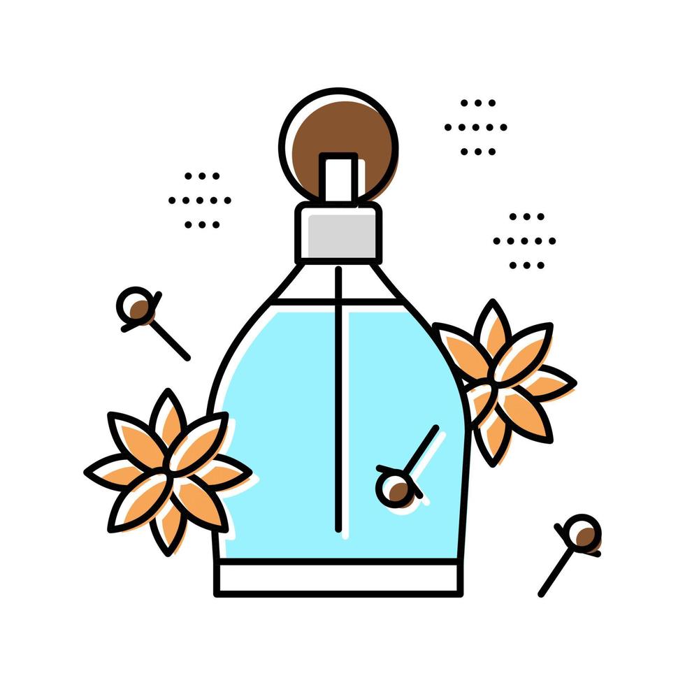 notas picantes perfume color icono vector ilustración