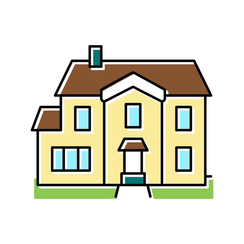 single family house color icon vector illustration