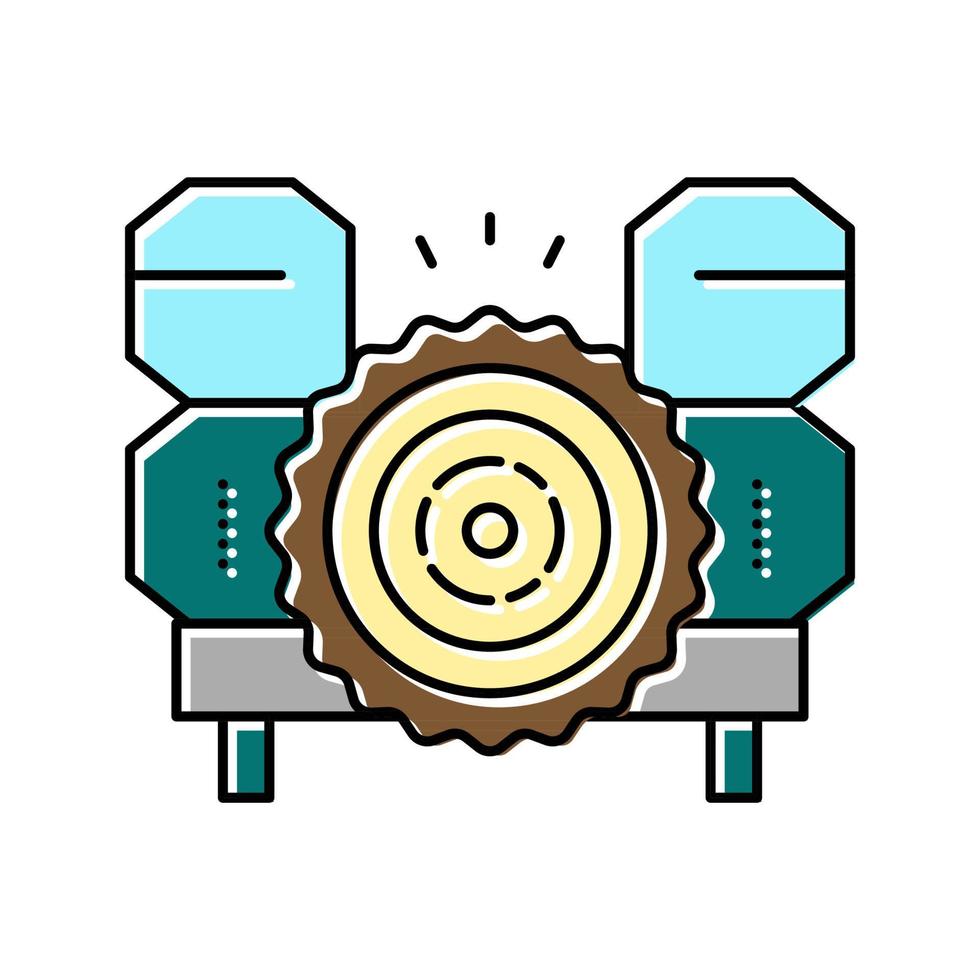 wood timber sawmill machine color icon vector illustration
