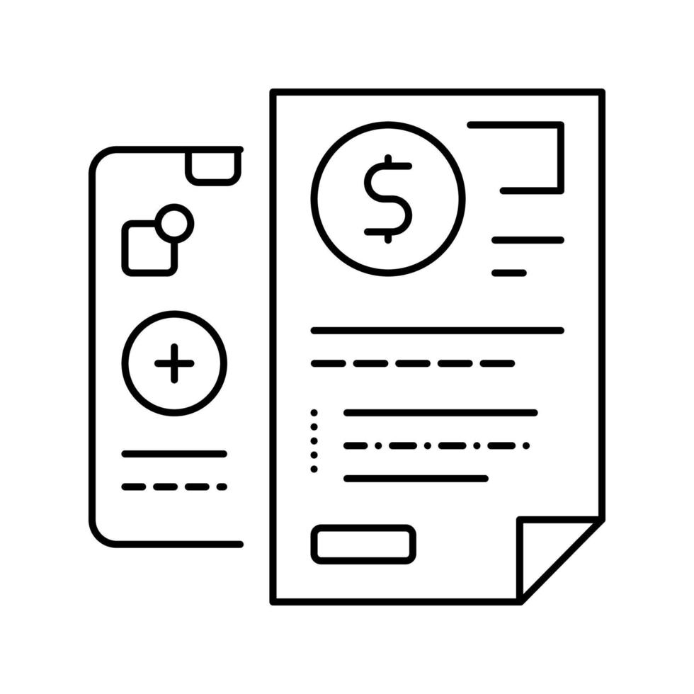 insurtech documentation line icon vector illustration