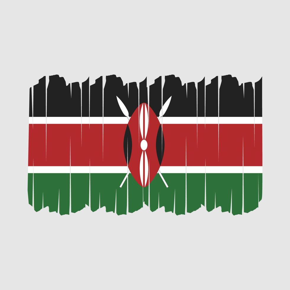 Kenya Flag Brush Strokes vector