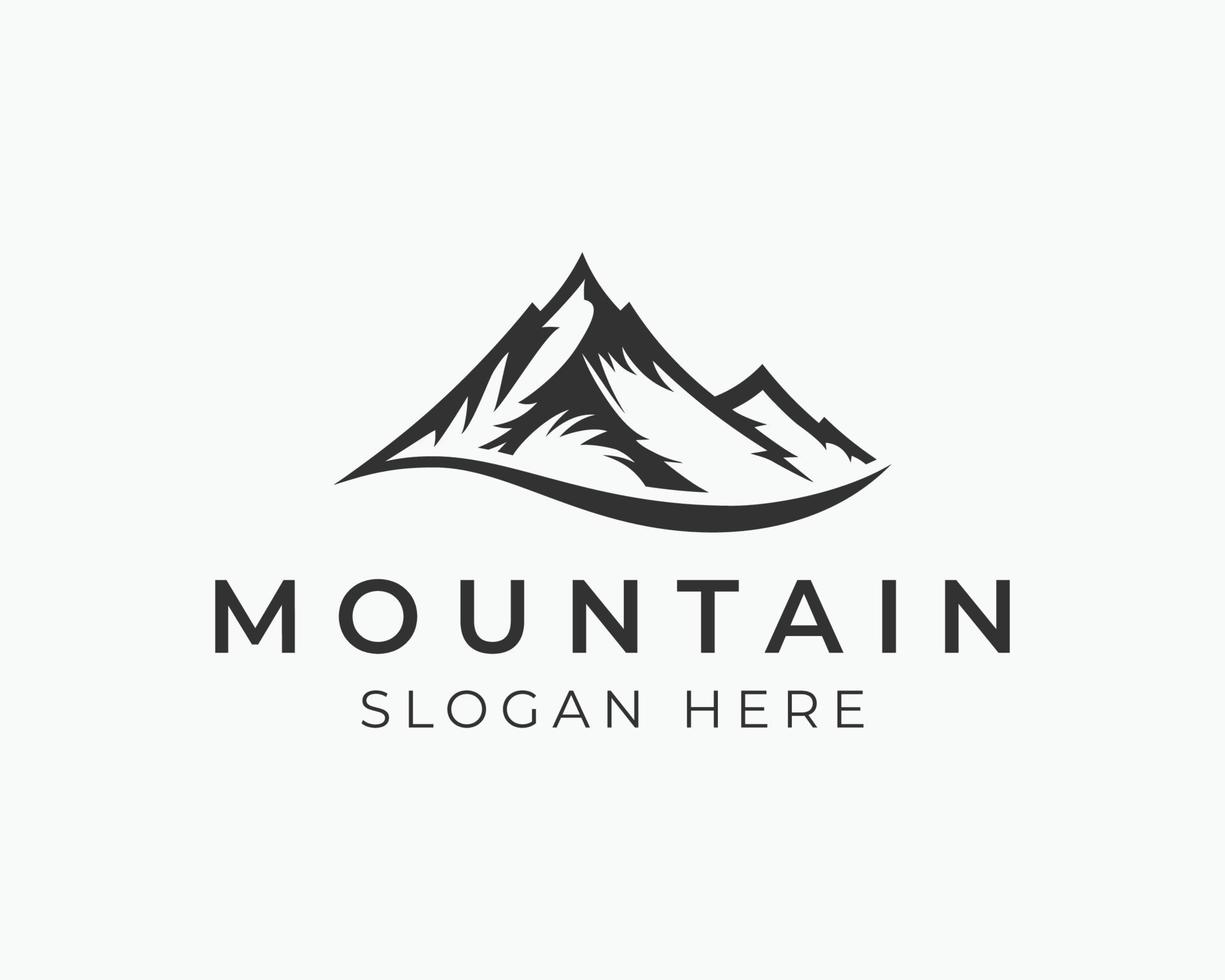 diseño de logotipo de montaña. logotipo de vector de silueta de montaña