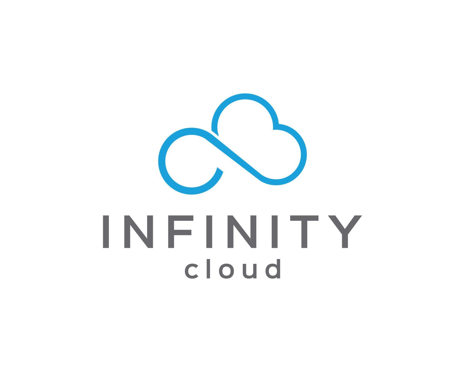 Cloud infinity logo. Infinity cloud logo template 19542375 Vector Art