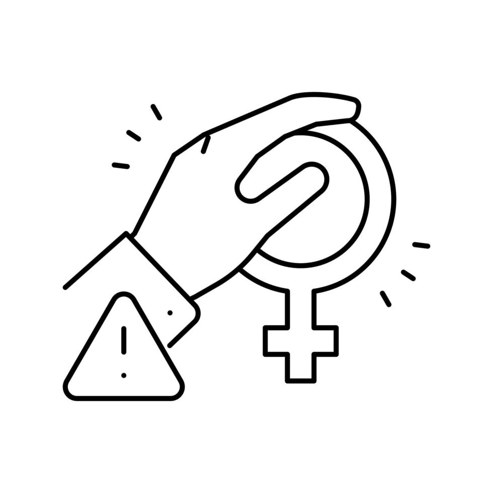 harassment female line icon vector illustration