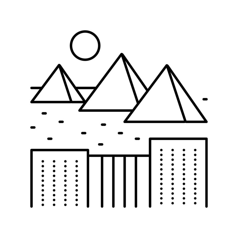 giza ciudad línea icono vector ilustración