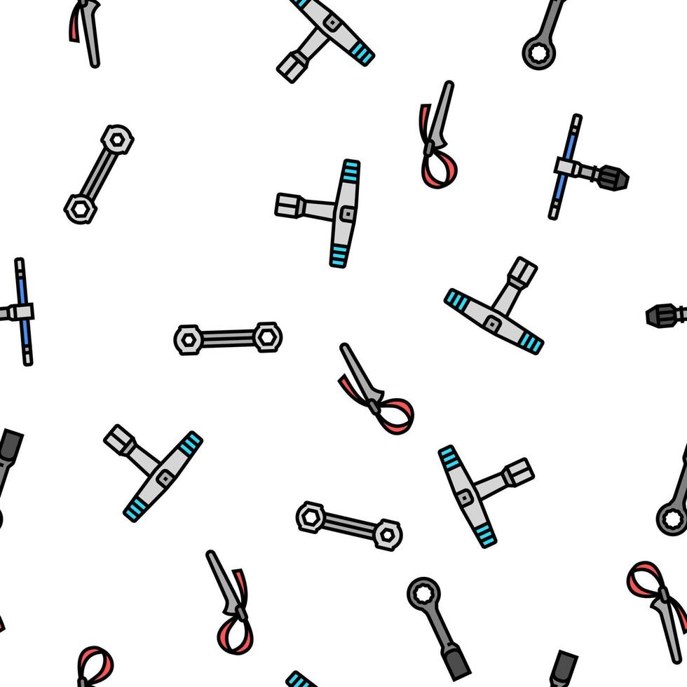 wrench tool spanner repair vector seamless pattern