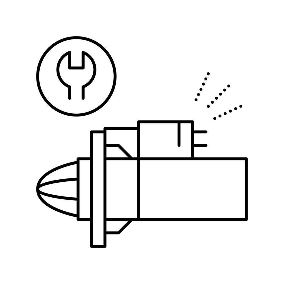 reparación de arranque y línea de reemplazo icono vector ilustración aislada