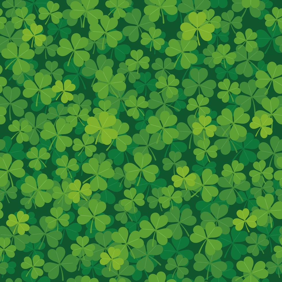 Vector Seamless Clover Background Illustration For St. Patricks Day. Horizontally And Vertically Repeatable.